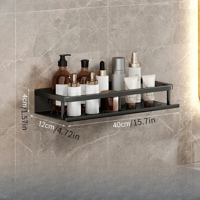 Black Wall-mounted Kitchen Shelves