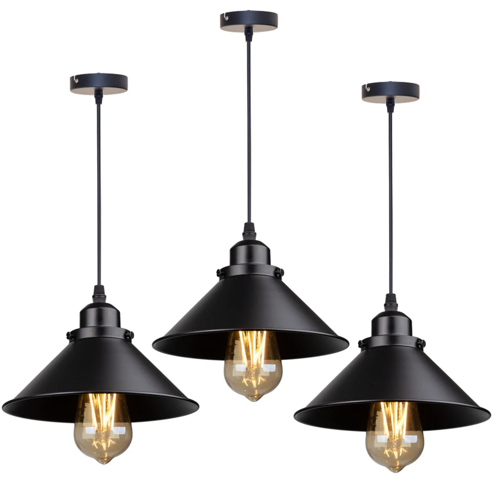 Black Vintage Industrial Pendant Light