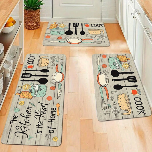 Cartoon Knife & Fork Kitchen Door Mat