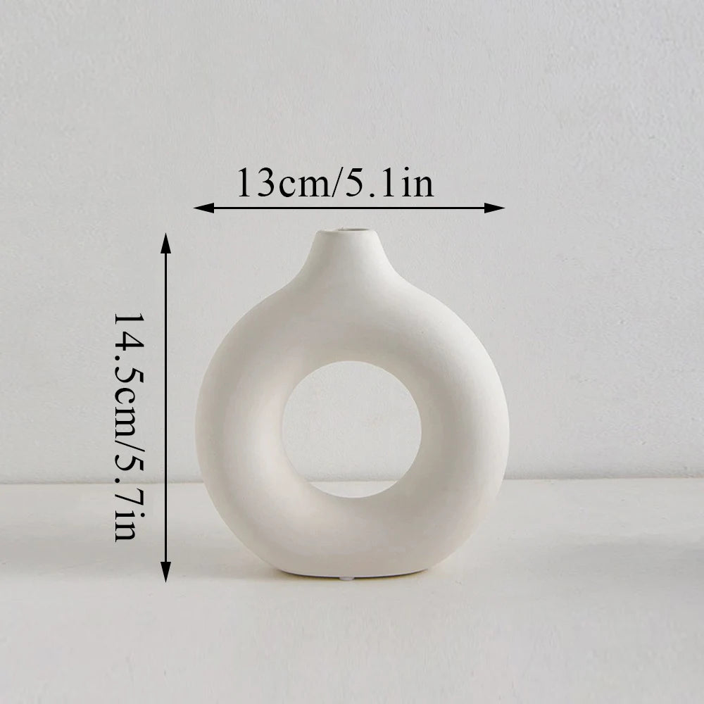 Circular Hollow Ceramic Vase