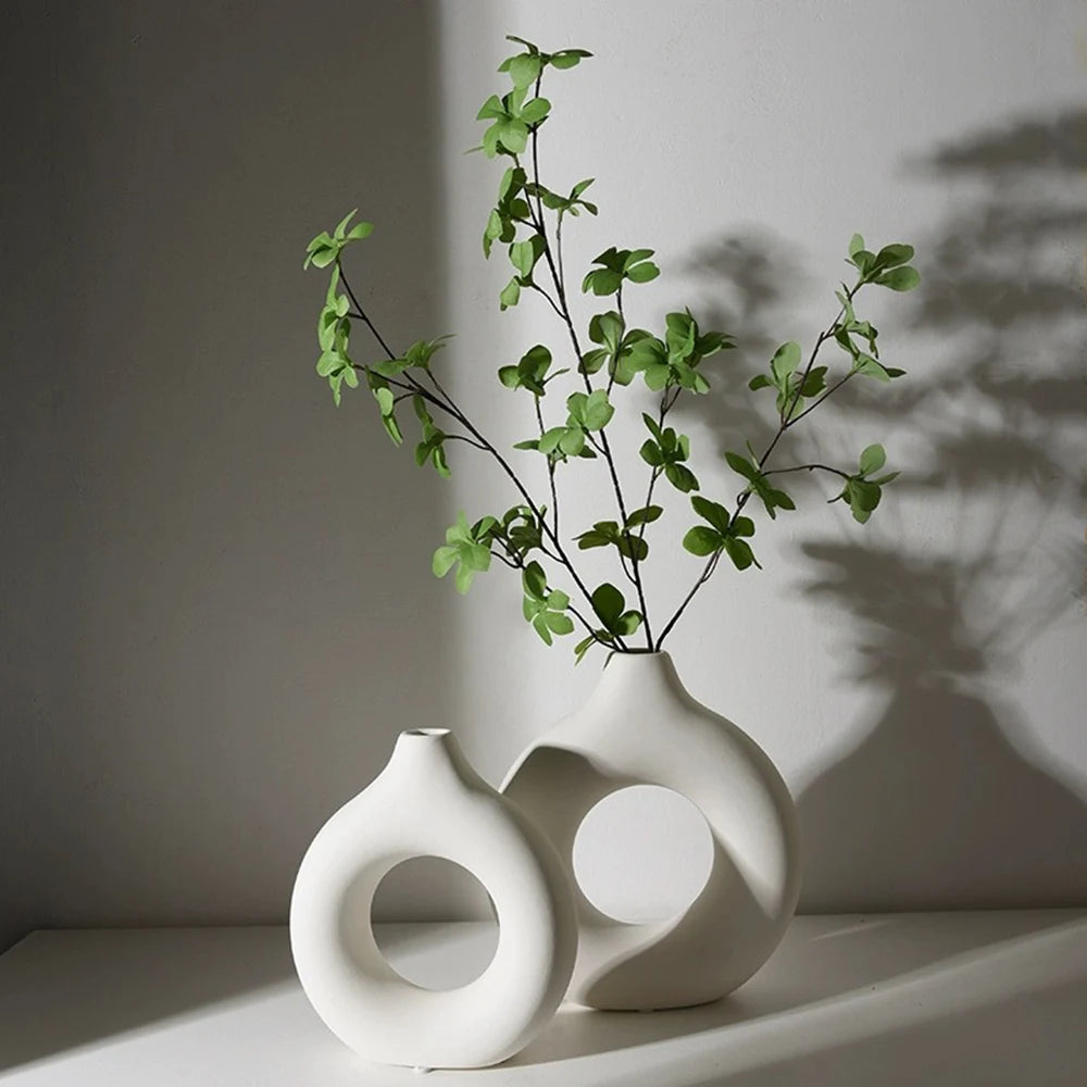 Circular Hollow Ceramic Vase