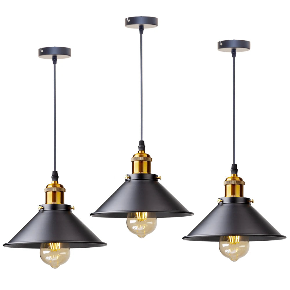 Black Vintage Industrial Pendant Light