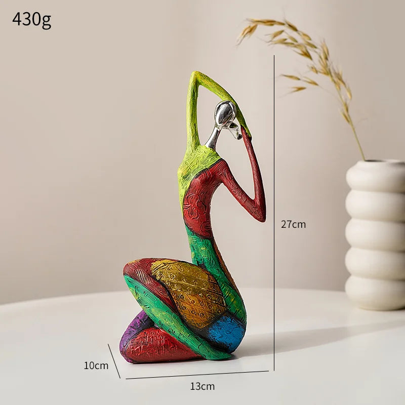 Colourful Woman Resin Statue