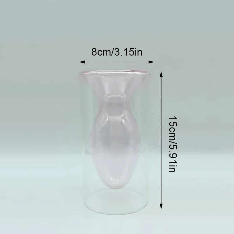 Double Layer Colored Glass Vase