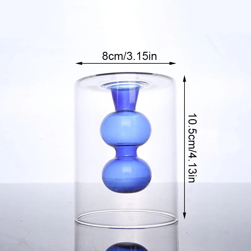 Double Layer Colored Glass Vase