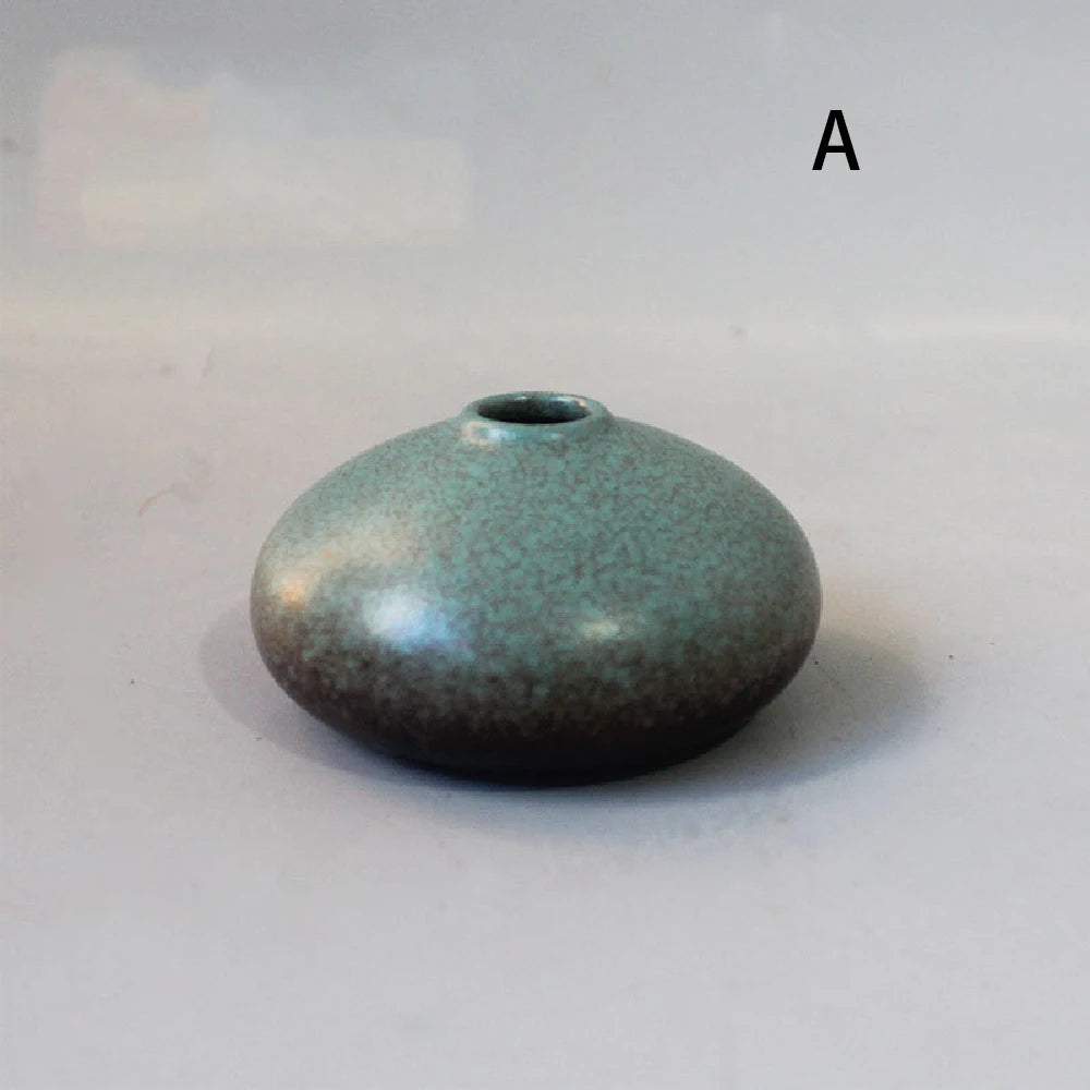 Japanese Black Ceramic Vase for Decor