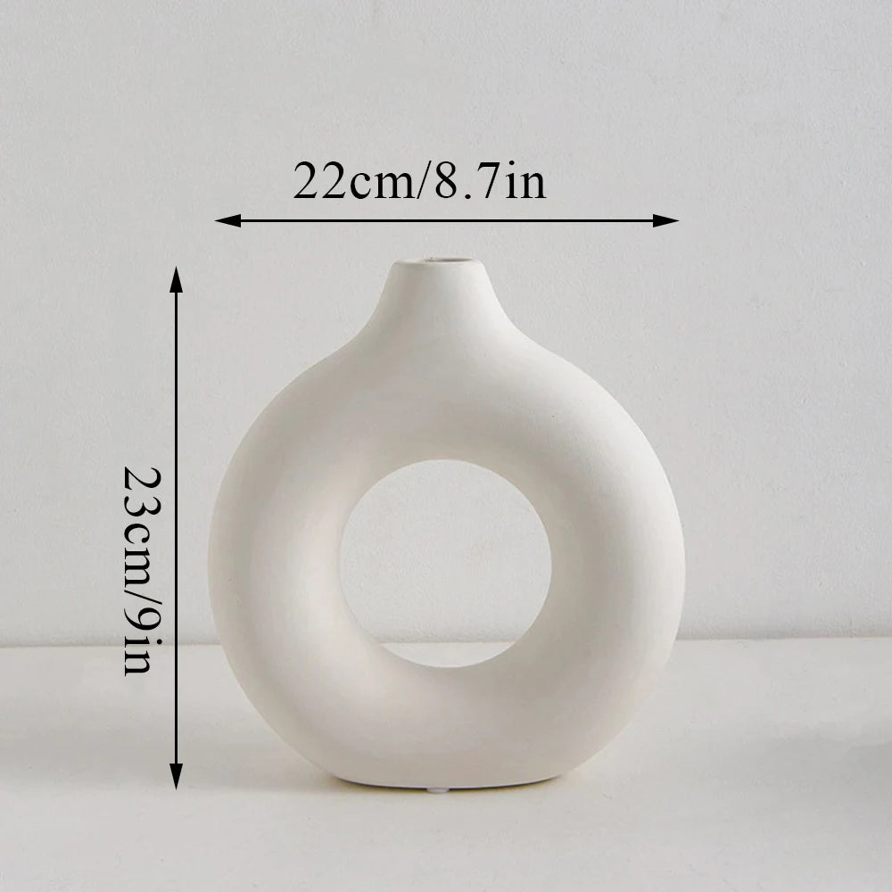 Circular Hollow Ceramic Vase
