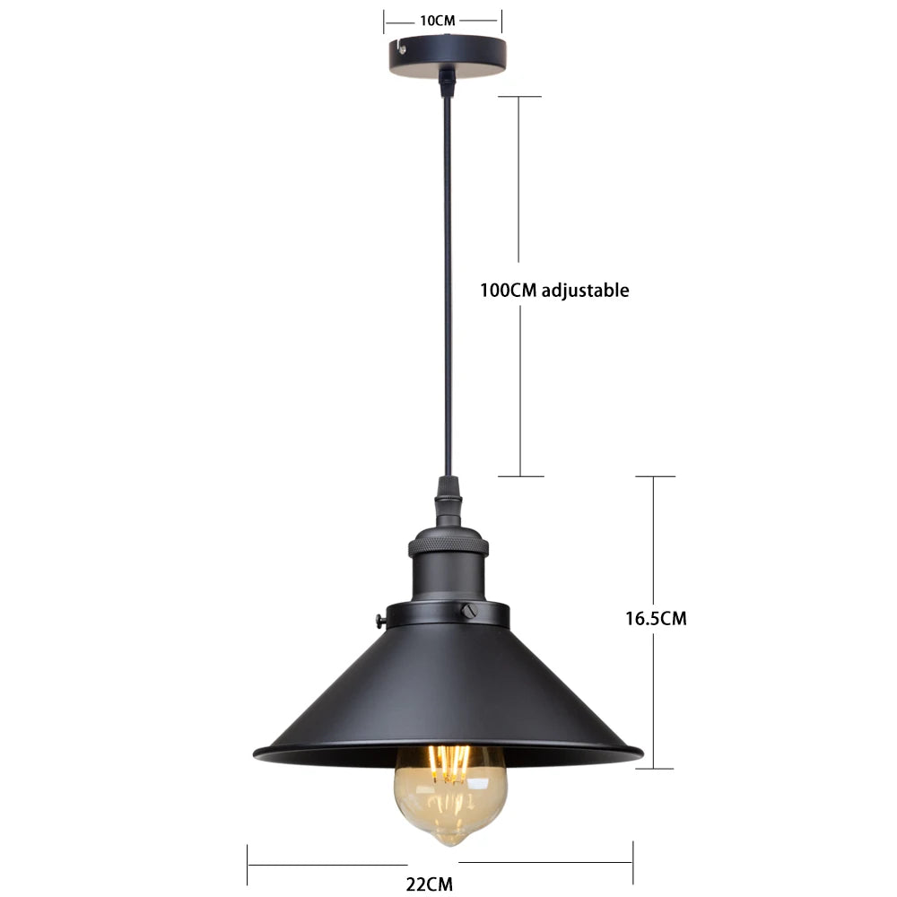 Black Vintage Industrial Pendant Light