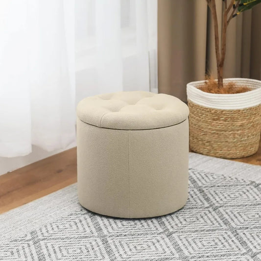 Compact Ottoman with Removable Lid