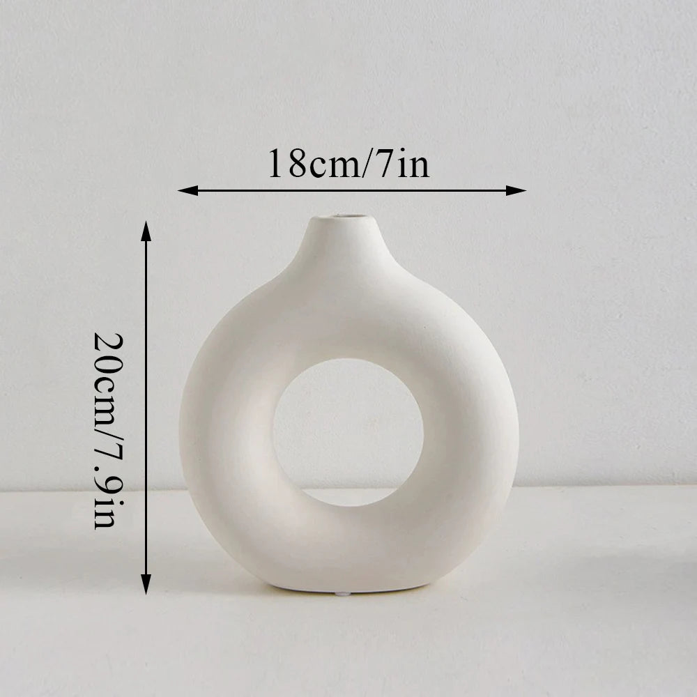 Circular Hollow Ceramic Vase